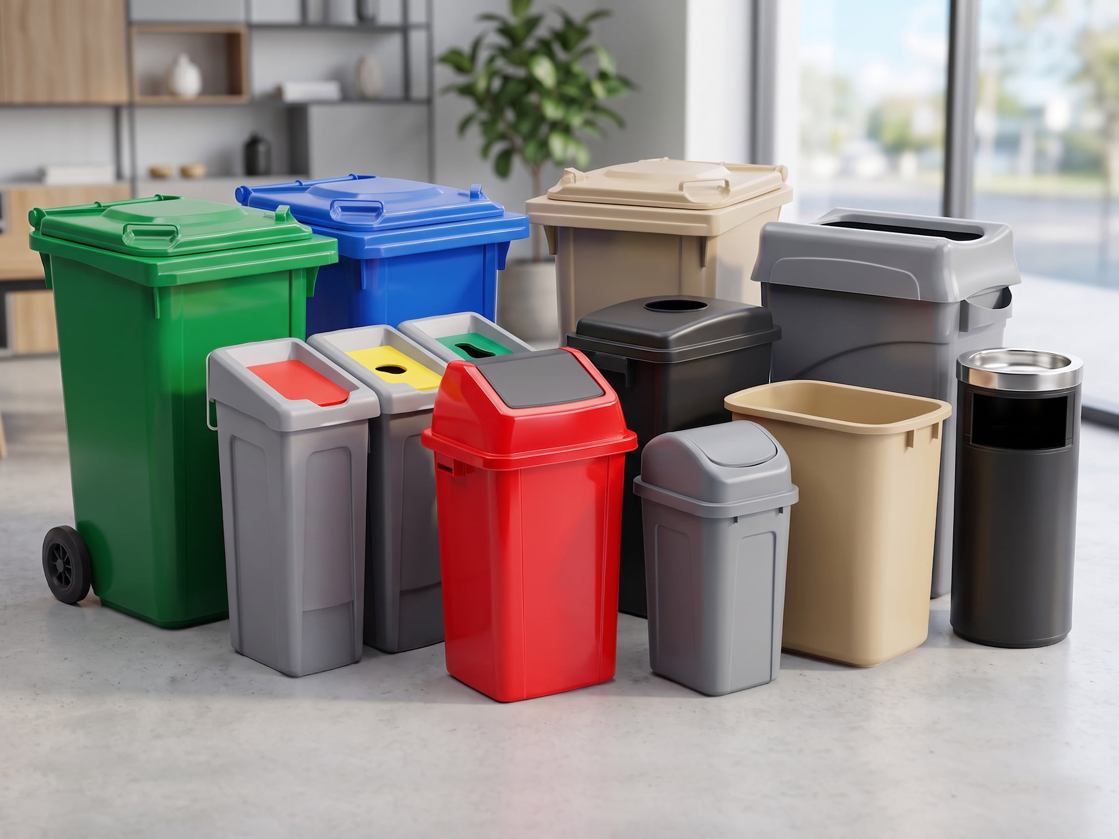 commercial trash cans and waste bins manufacturer