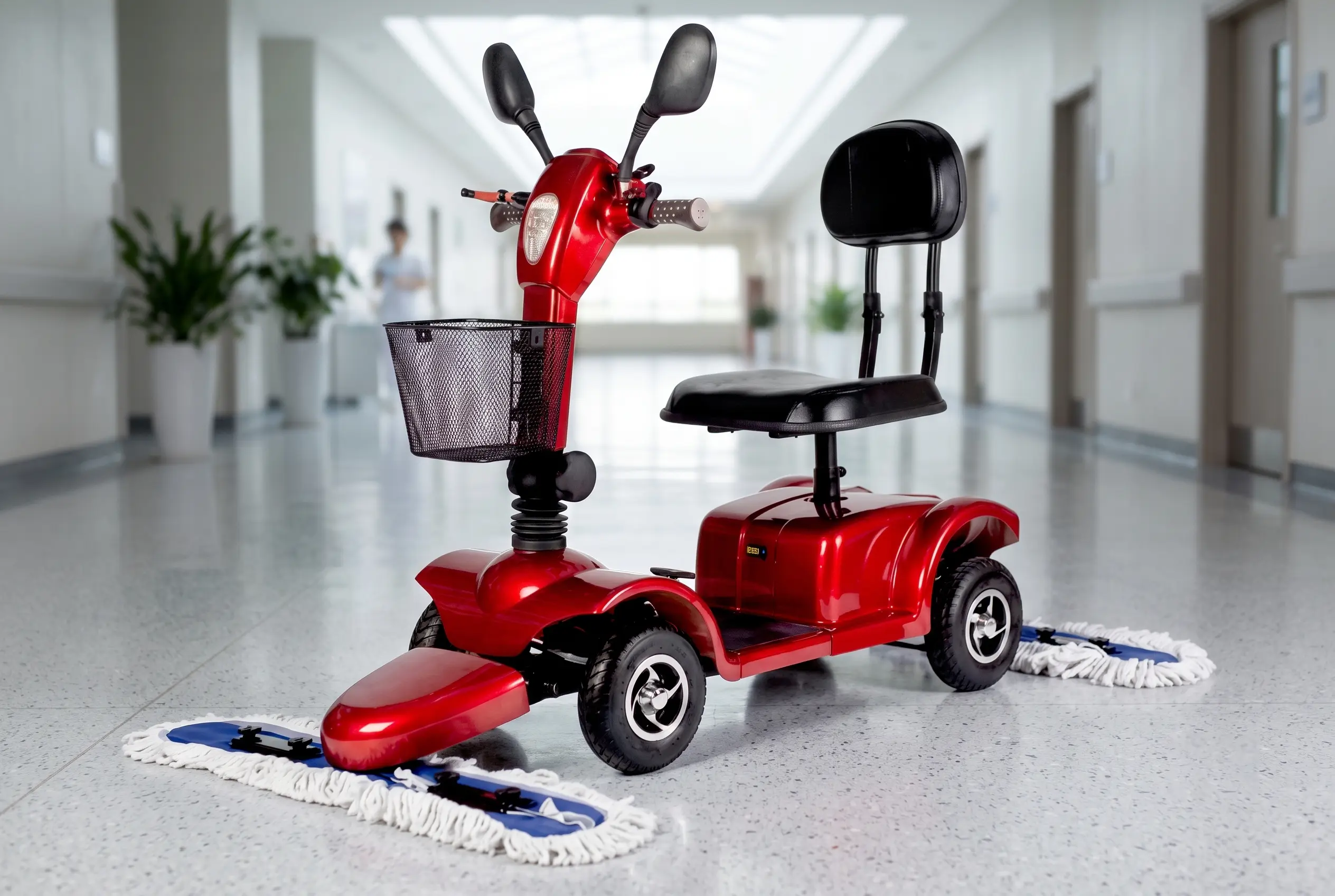 Manual push sweeper for commercial floor cleaning