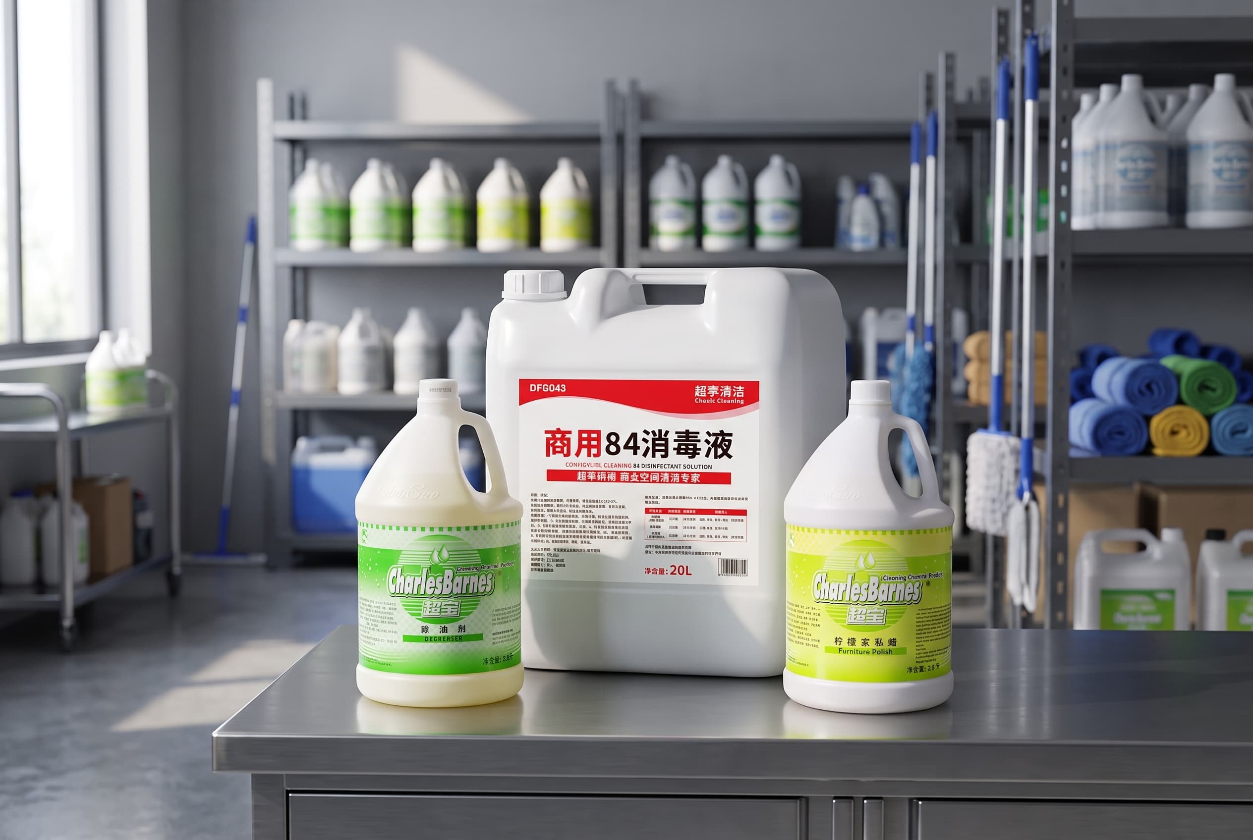 Commercial floor cleaner and degreaser products