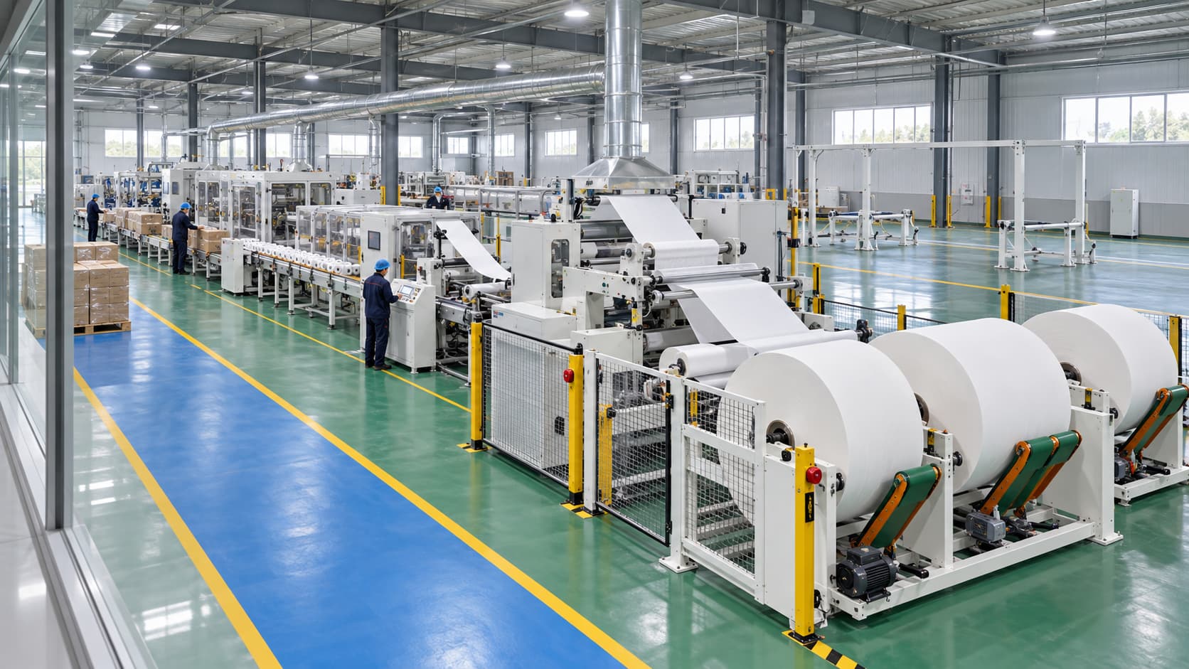 Toilet tissue converting production line